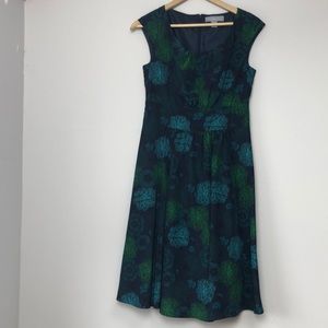 Liz Claiborne Size 4 Navy Green Floral Dress